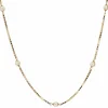 Chaine en or maille cube et perles de culture