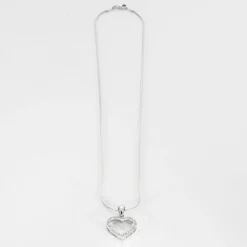 Chaine et pendentif coeur en or gris