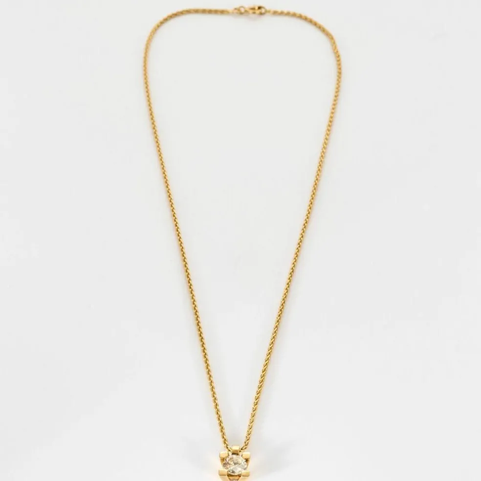 Chaine et pendentif or jaune et diamant