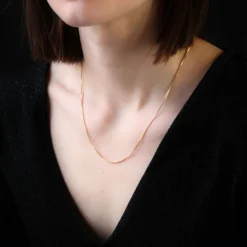 Chaine maille cube or jaune
