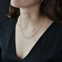 Chaine maille gourmette limée or jaune