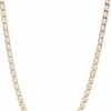 chaine maille marine battue or jaune