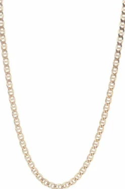 chaine maille marine battue or jaune