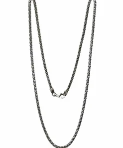 Chaine maille pop corn en or gris