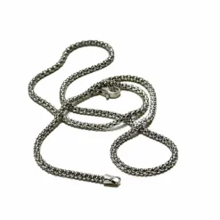 Chaine maille pop corn en or gris