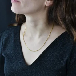 Chaine or jaune maille agrafe