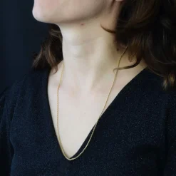 Chaine or jaune maille forçat limée