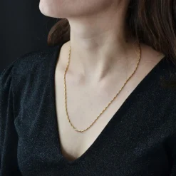 Chaine or jaune maille grain d'avoine
