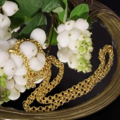 Chaine or jaune maille jaseron d'occasion