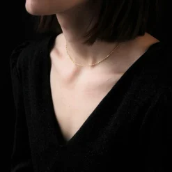 Chaine or jaune maille marine limée