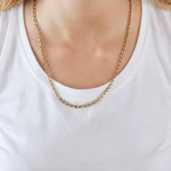 Chaine or jaune maille marine