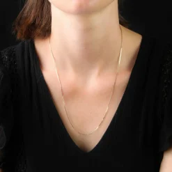 Chaine or jaune maille plate imbriquée