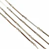 Chaine sautoir antique or blanc à maille bâtonnets finement travaillés