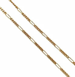 Chaine vintage or jaune mailles gourmette alternées Française 39,5 cm 2,00 gr