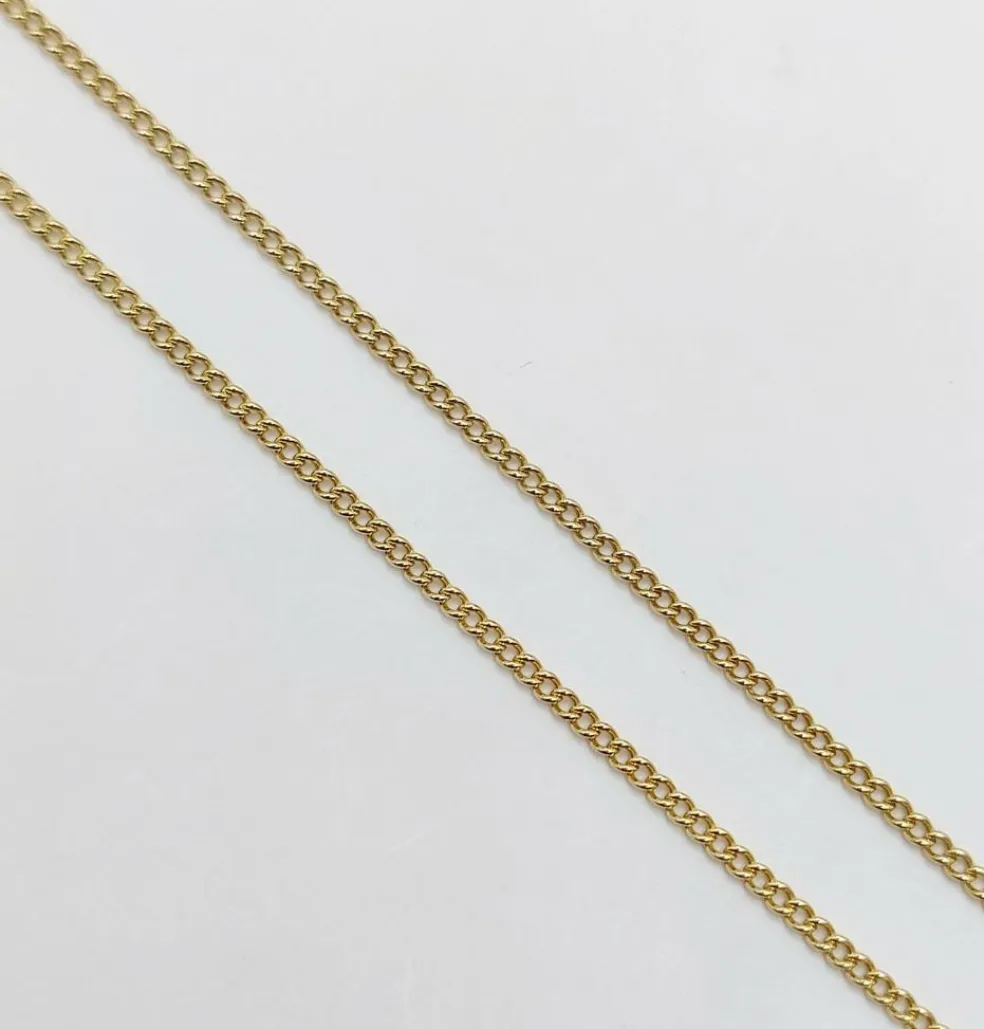 Chaine vintage or jaune maille gourmette