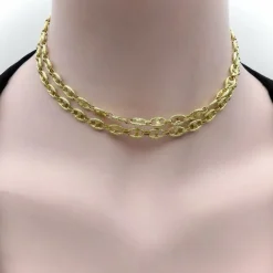Chaîne à maillons texturés en or 18 carats