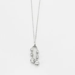 Chaîne + pendentif or blanc diamants