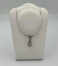 Chaîne & pendentif or platine diamants
