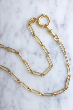 Chaîne ancienne maille rectangle en or jaune