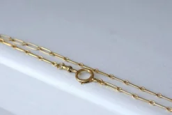 Chaîne ancienne maille rectangle en or jaune
