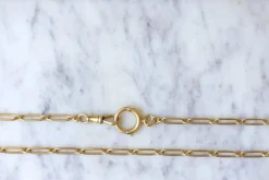 Chaîne ancienne maille rectangle en or jaune