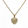 Chaîne et pendentif cœur en or jaune et diamants
