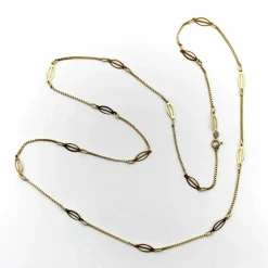 Chaîne italienne vintage à maillons fantaisie en or 18 carats