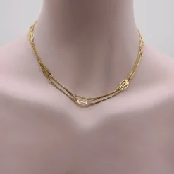 Chaîne italienne vintage à maillons fantaisie en or 18 carats