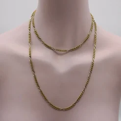 Chaîne italienne vintage en or 18 carats avec maillons gourmette et infini