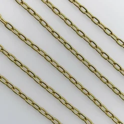 Chaîne longue italienne à maillons ouverts en or 18 carats