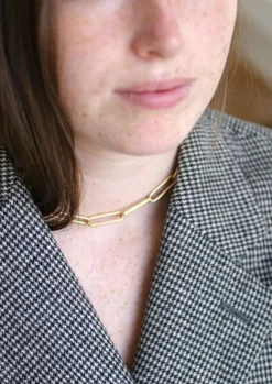 Chaîne maille rectangle en or jaune