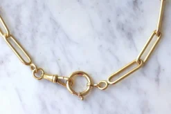 Chaîne maille rectangle en or jaune