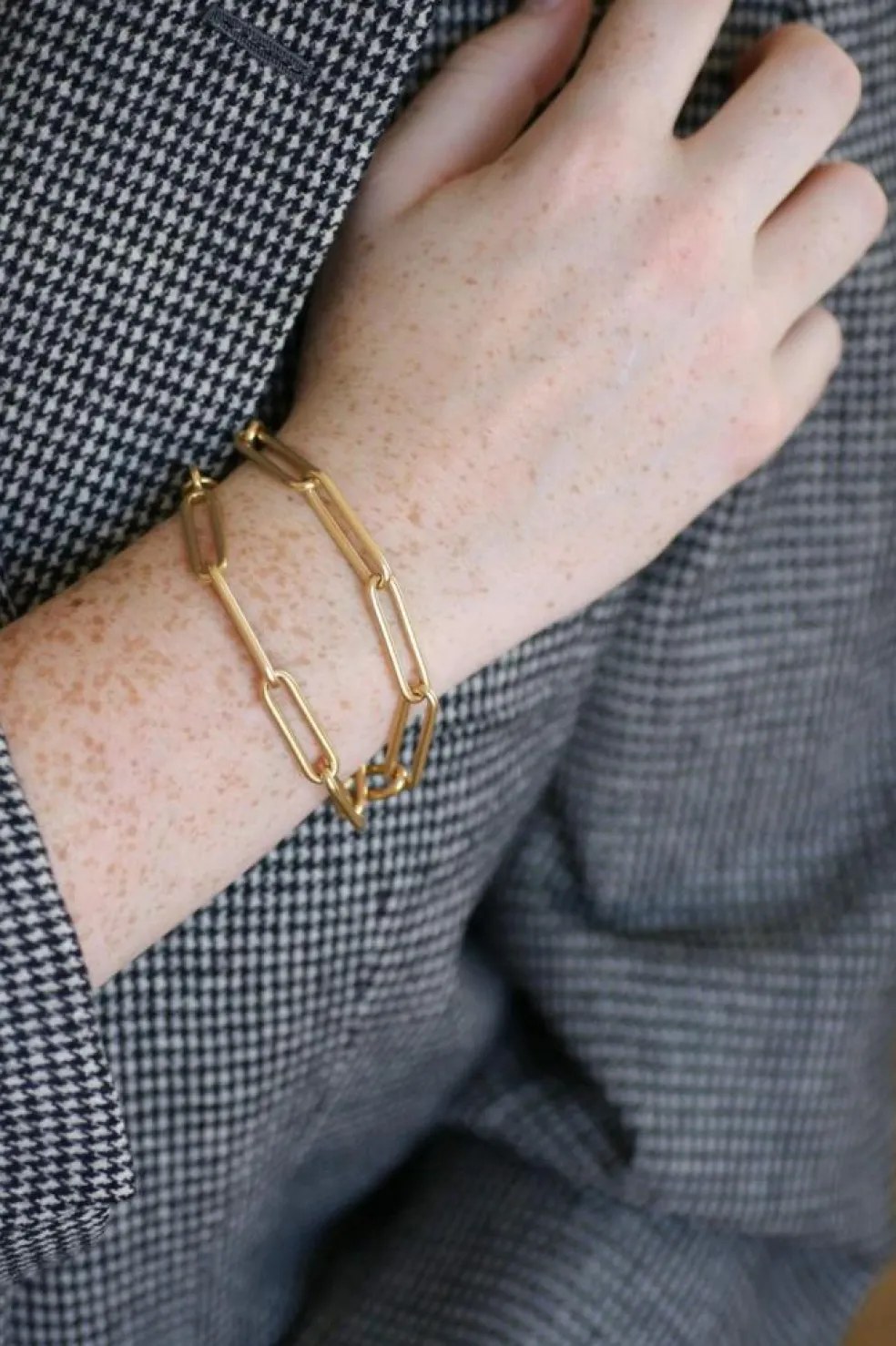 Chaîne maille rectangle en or jaune