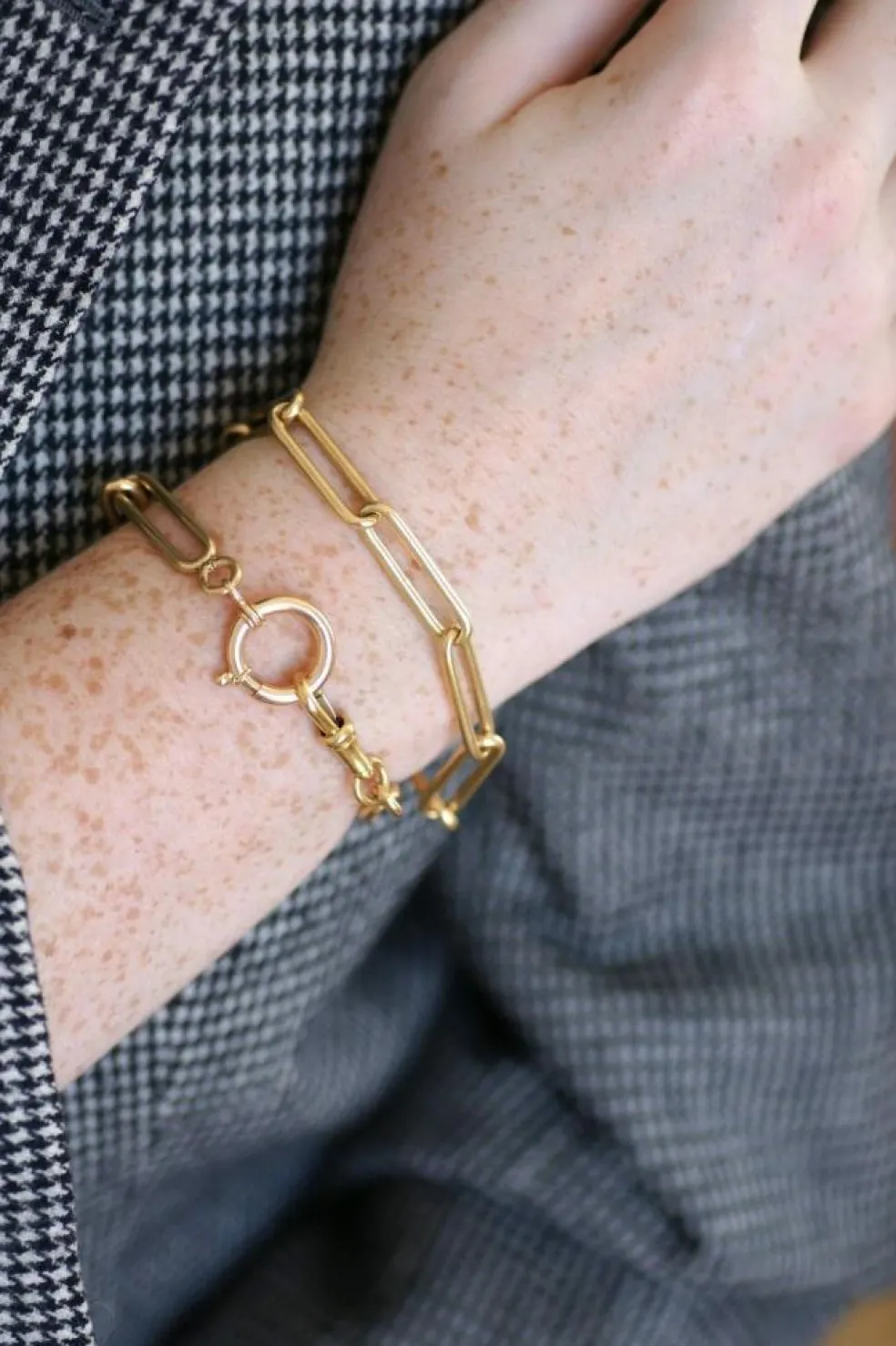 Chaîne maille rectangle en or jaune