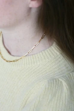 Chaîne maille rectangle or jaune