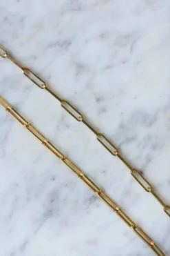 Chaîne maille rectangle or jaune