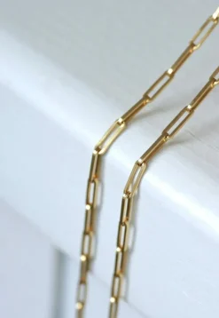 Chaîne maille rectangle or jaune