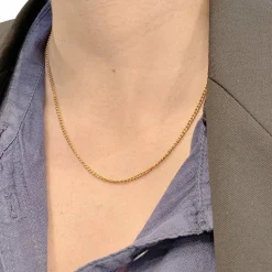 Chaîne or jaune maille gourmette.