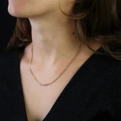 Chaîne or jaune maille gourmette limée