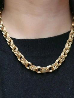 Chaîne vintage maille ovale or jaune