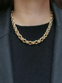 Chaîne vintage maille ovale or jaune