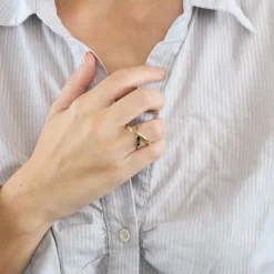 CHARLOTTE CHESNAIS - Ellipse Bold - Bague or jaune et or gris
