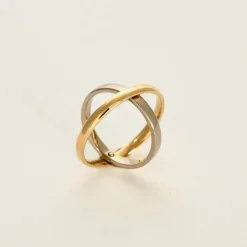 CHARLOTTE CHESNAIS - Ellipse Bold - Bague or jaune et or gris