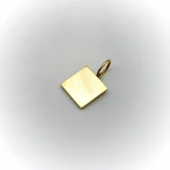 Charm ou pendentif en lingot carré en or 14 carats avec hiéroglyphe de style néo-égyptien