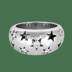 CHAUMET - Jonc Etoilé - Bague Or blanc et Diamants