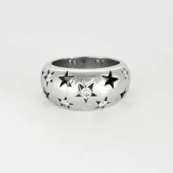 CHAUMET - Jonc Etoilé - Bague Or blanc et Diamants