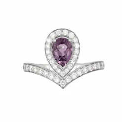 CHAUMET - JOSEPHINE AIGRETTE - Bague en or blanc, améthyste et diamants