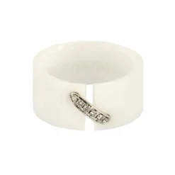 CHAUMET - Liens - Bague en Céramique blanche, Or blanc et Diamants