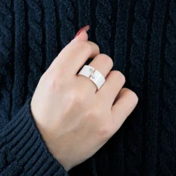 CHAUMET - Liens - Bague en Céramique blanche, Or blanc et Diamants