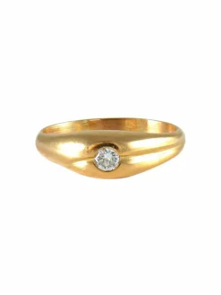 CHEVALIERE OR JAUNE AVEC DIAMANT